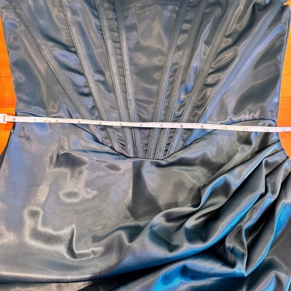 House of CB Loretta style Satin Corset Dress NWT Emerald Peacock green NEW sz S - Picture 10 of 15